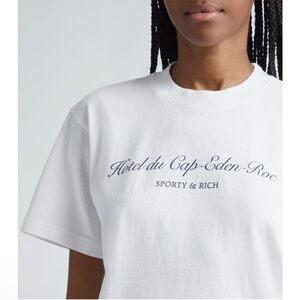 Sporty & Rich Hotel du Cap Eden Roc Cotton Graphic T-Shirt Size medium